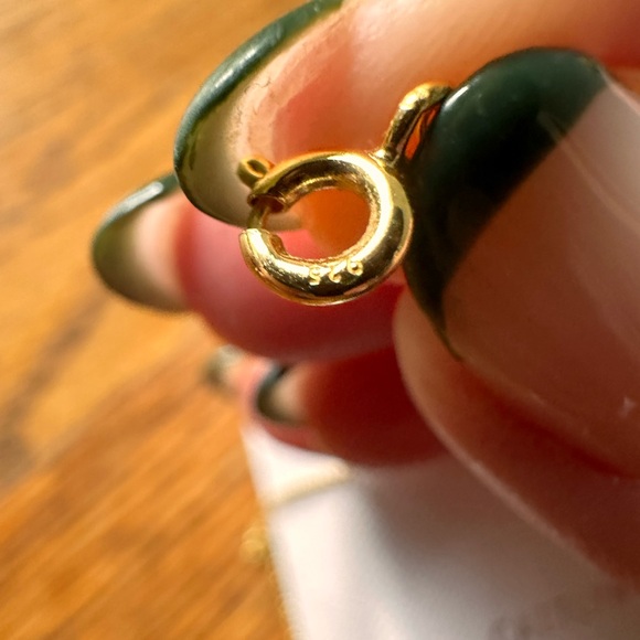 14 k gold pleated, genuine silver 18” Caitlyn the Minimalist necklace - Picture 3 of 4